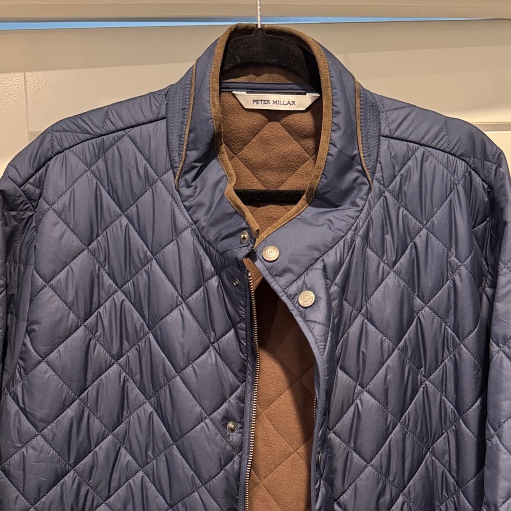 Peter Millar Navy Quilted Men's Puffer Jacket